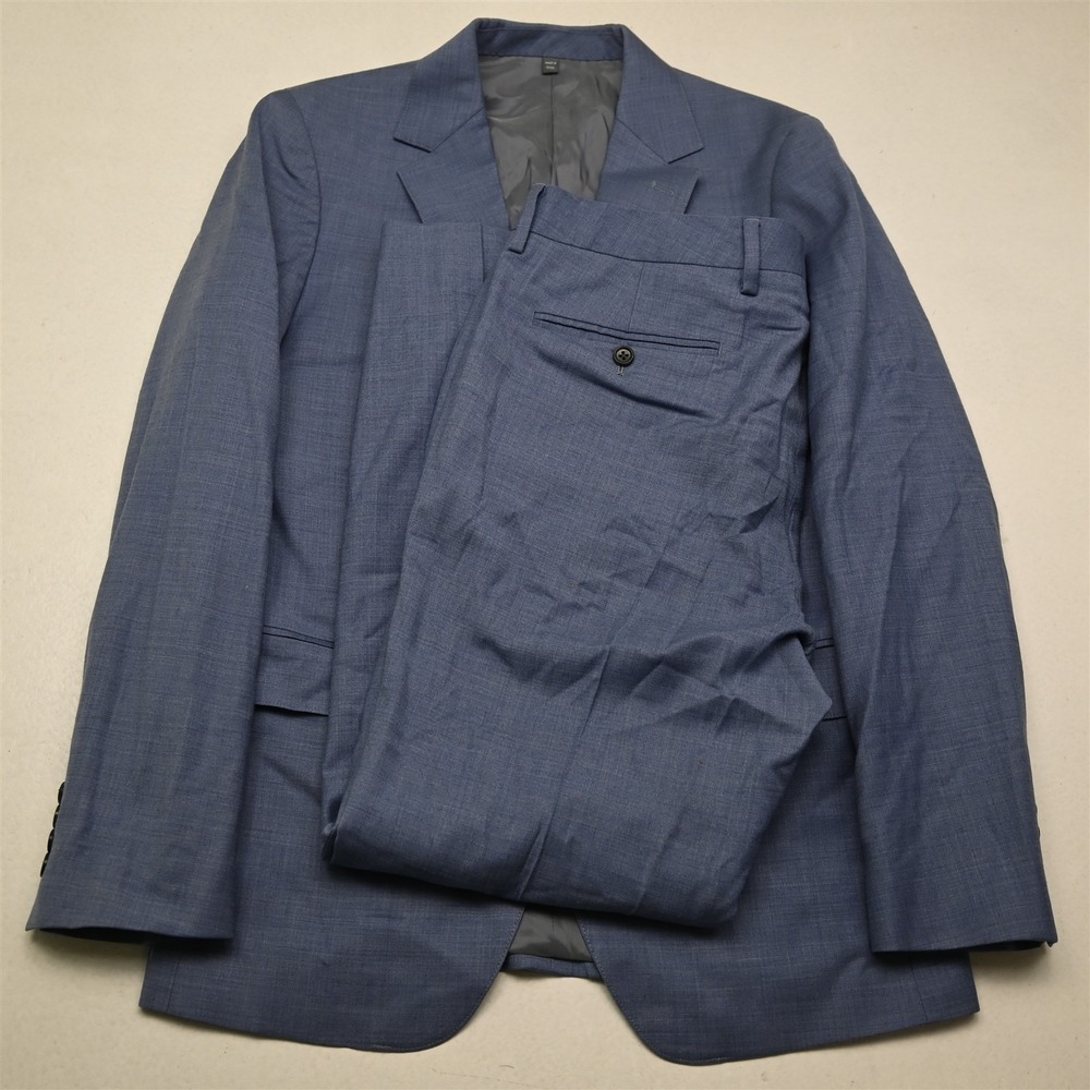 Bonobos 38R 36x30 Blue Wool Soft Shoulder Slim Mens Jacket Pants‎ Suit